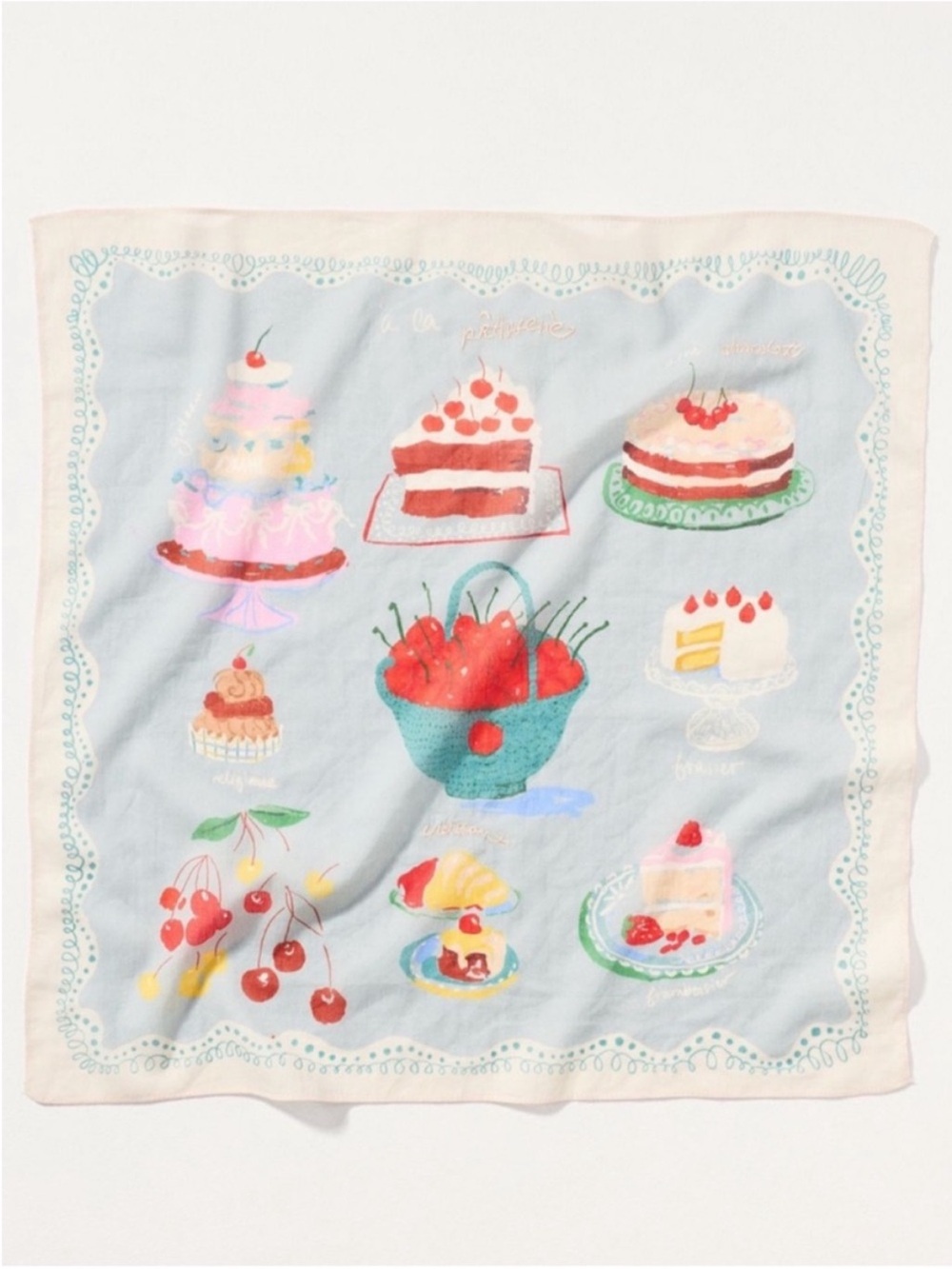 New! Anthropologie Maeve Dessert Pastry Print 20” Scarf NWT